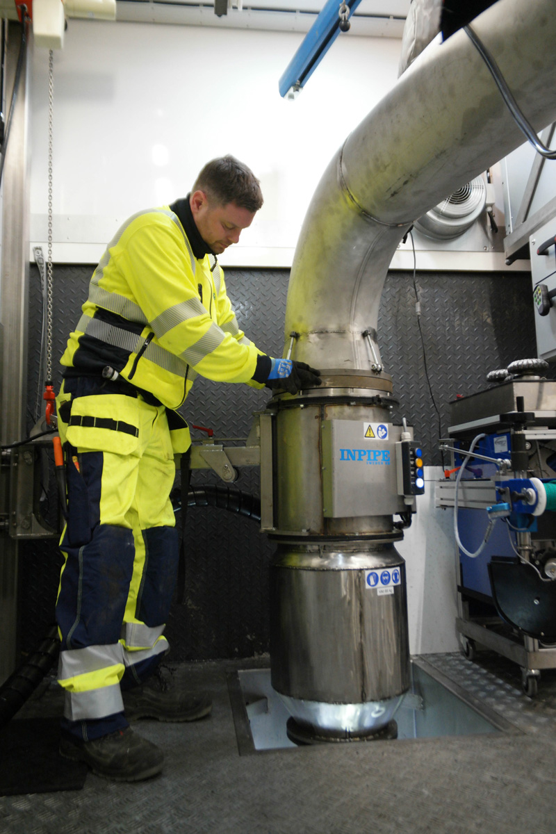 Personnel working with equipment from Inpipe